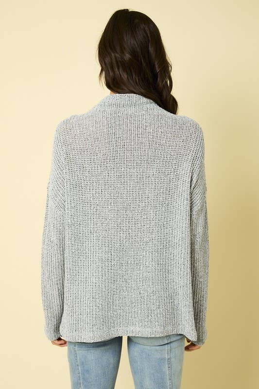 LONG SLEEVE MOCK NECK KNIT TOP