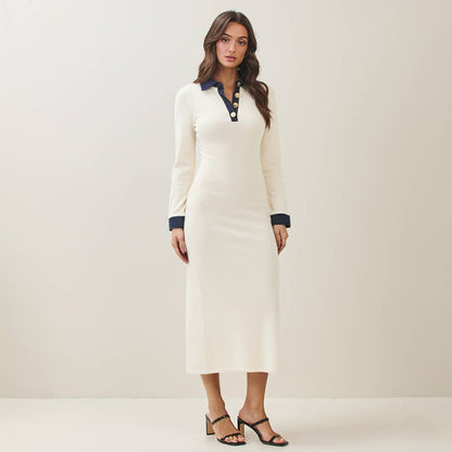 Denim Trim Knit Dress