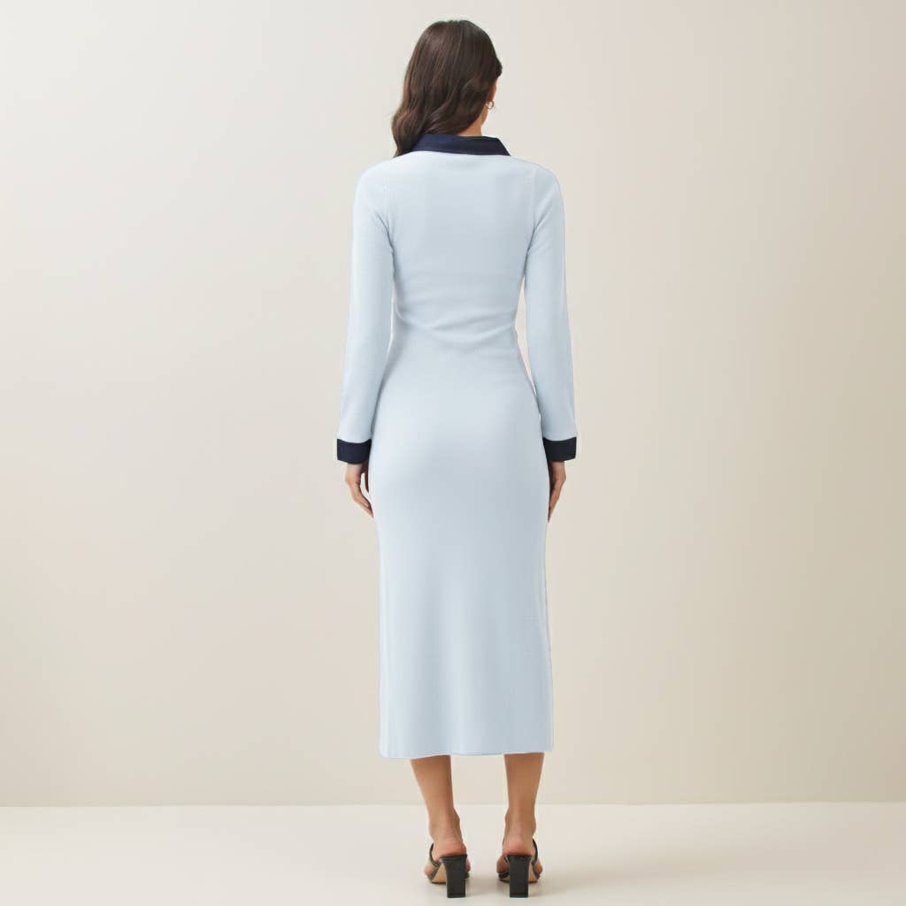 Denim Trim Knit Dress