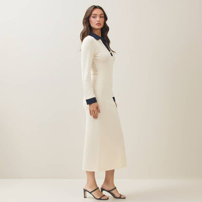 Denim Trim Knit Dress