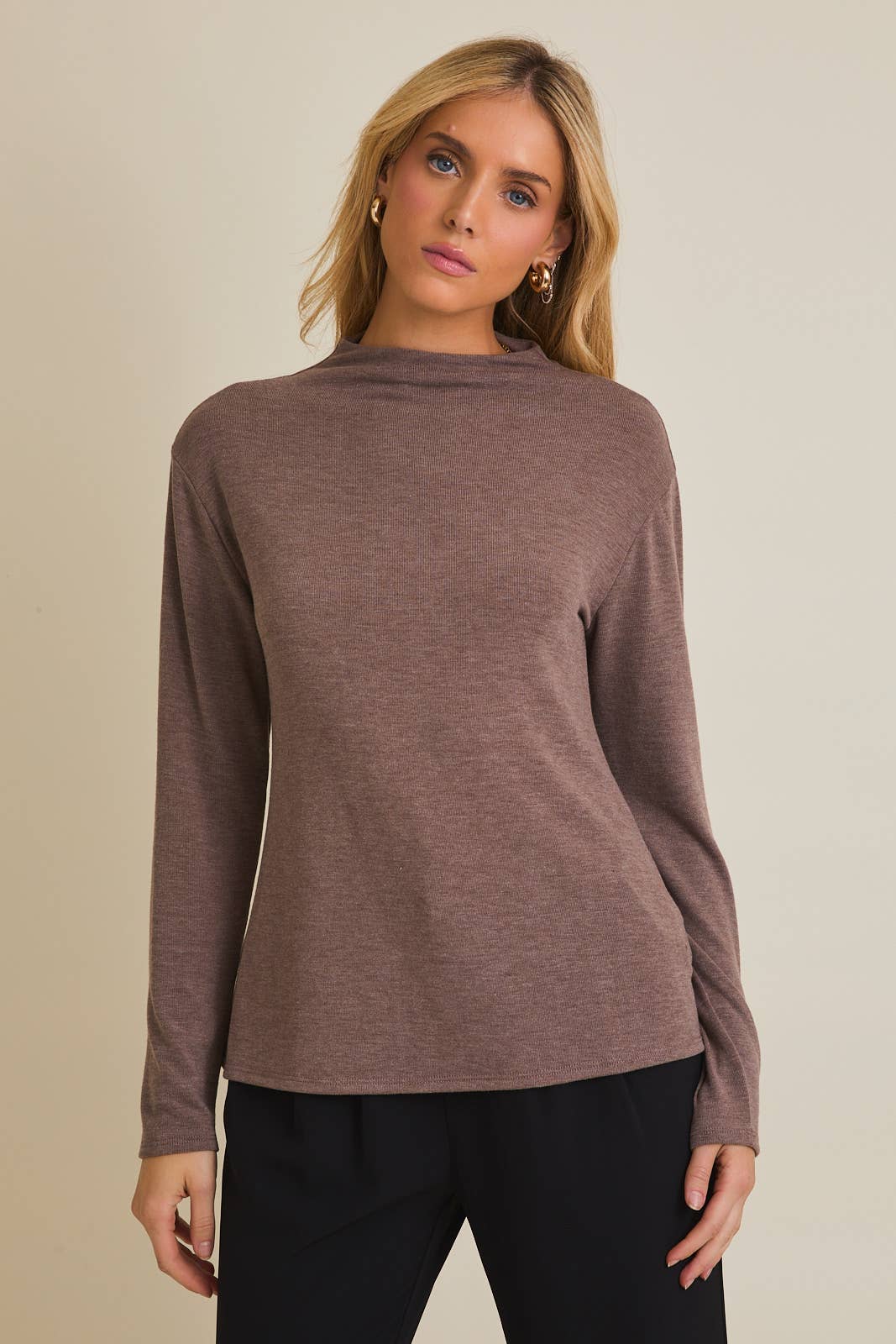MOCK NECK LONG SLEEVE TOP