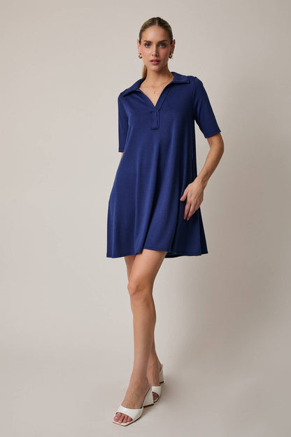 Half Sleeve Polo Mini Dress