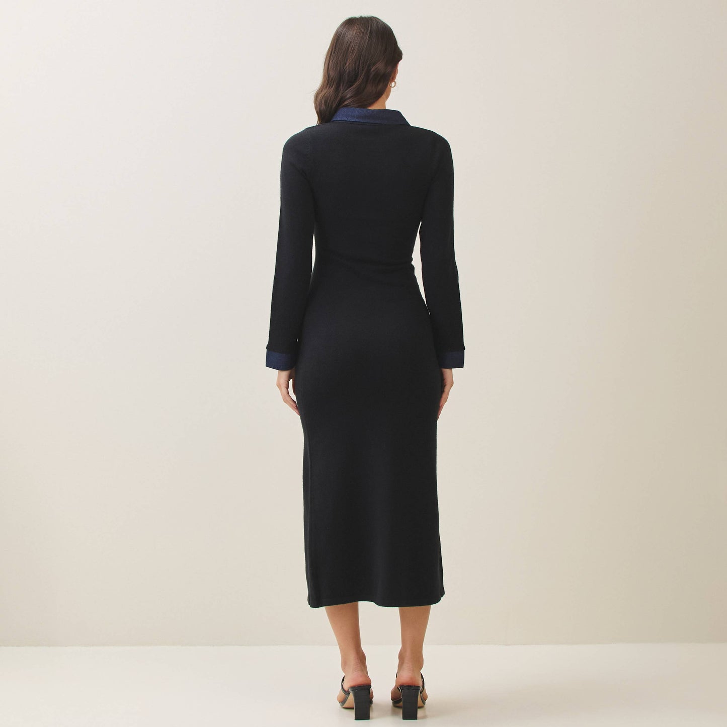 Denim Trim Knit Dress