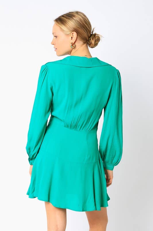 Solid A-line Mini Dress